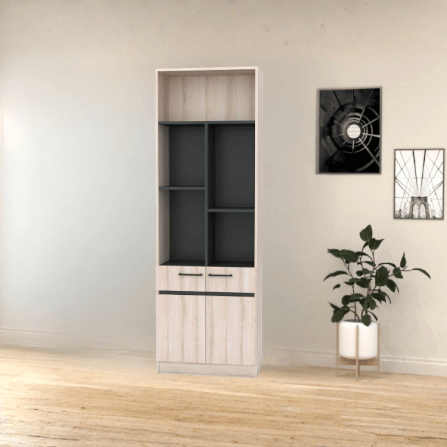 ตู้โชว์อเนกประสงค์ WISDOM DESIGN FURNITURE รุ่น CB-623 60 ซม. สีโซลิค/กราไฟท์_3